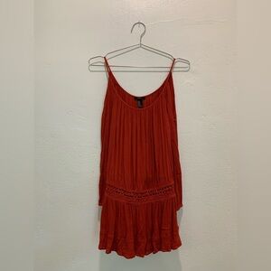 Forever 21 Orange Off the Shoulder Tunic Top